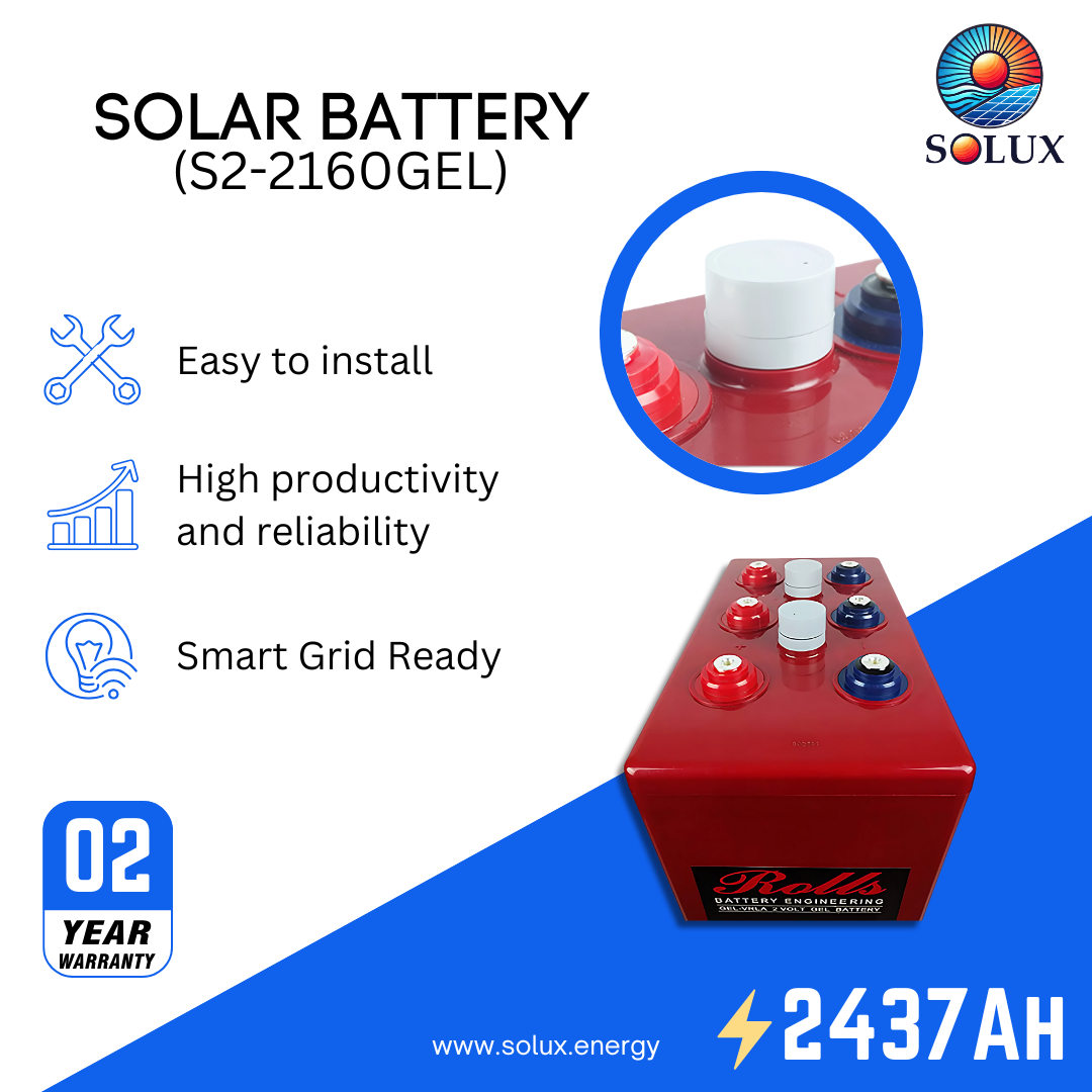 This is an image of Rolls Surrette S2-2160GEL 2VDC 2437Ah Deep Cycle GEL Solar Battery